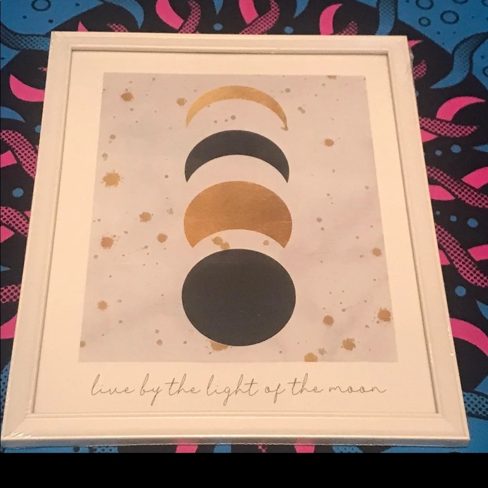 New "Live by the light of the moon" White Framed Wall Art - Picture 6 of 10